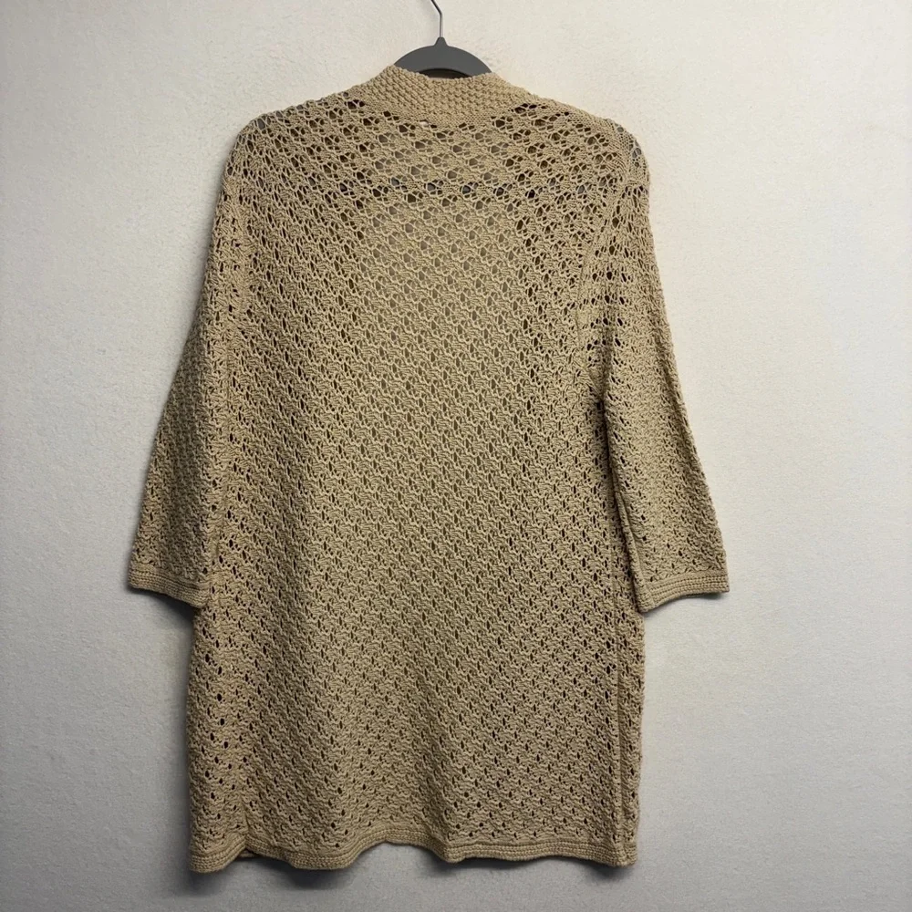 J Jill Knit Cotton‎ Short Sleeve Open Cardigan Sweater Tunic S